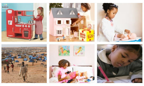 Model images of different young girls